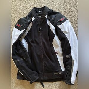 Fly Racing Black and White Motorcycle Jacket